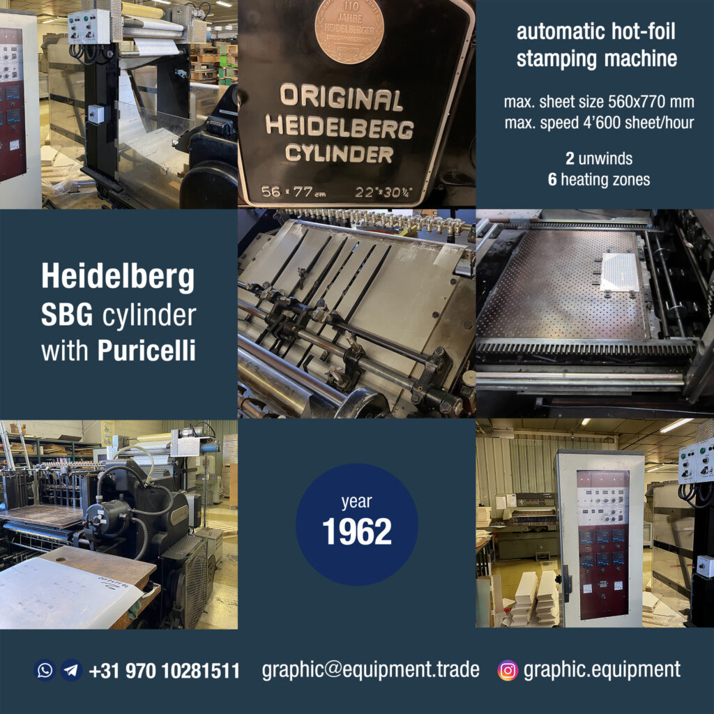 Heidelberg SBG hot-foil Puricelli Heidelberg SBG hot-foil Puricelli